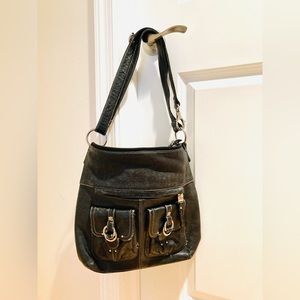 Stone Mountain black leather handbag